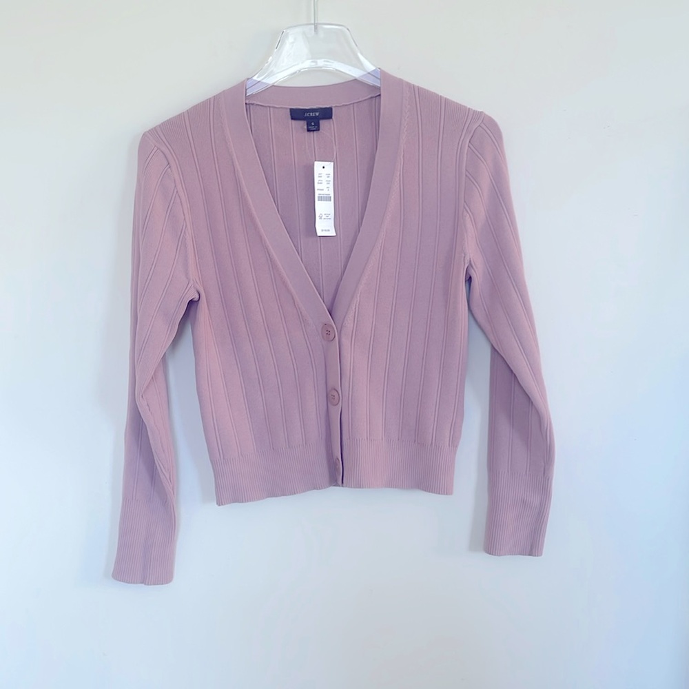 NWT J.Crew Supersculpt V-neck cardigan sweater in Pink S